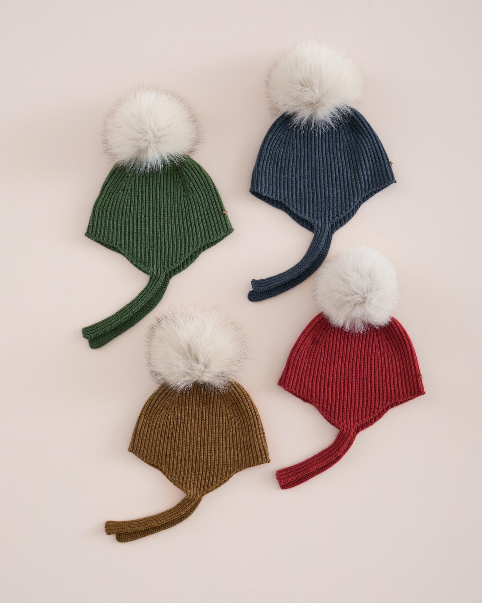 Gorro Aviador Pompón Hueso - Mi Canesú